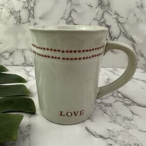 Hearth Hand Magnolia Target Love Coffee Mug White Red Cross Stitch Heart Cup